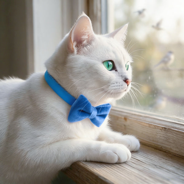 THAIN Personalized Cat Collar with Bell and Bowtie Breakaway QR Code Name Smart ID tag Quick Release Soft Comfortable Collar for Cats and Kittens