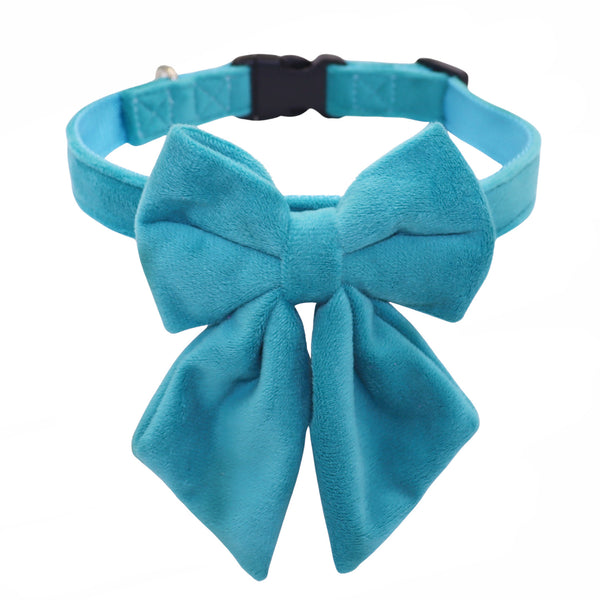 THAIN Velvet Dog Collar with Style Bow Tie, Quick Release Plastic Buckle Adjustable Dog Collars for Small Medium Large Dogs Pets