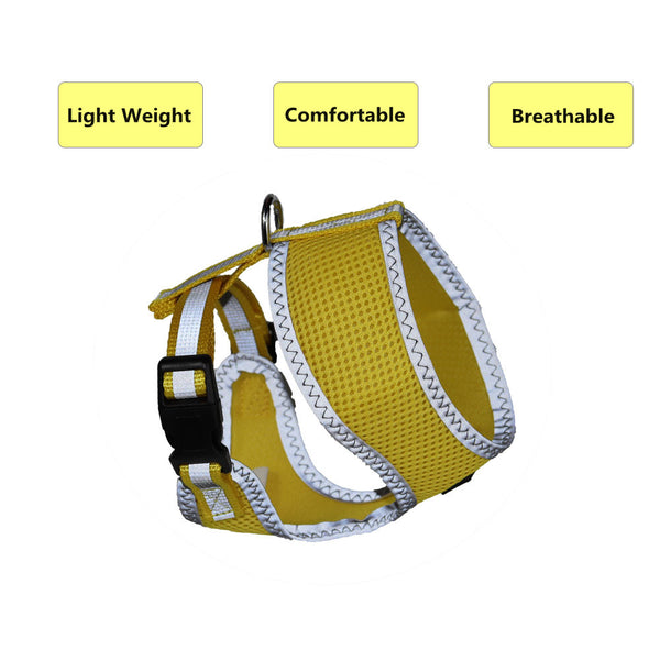 THAIN Reflective Dog and Cat Vest Mesh Harness Padded for Puppy Small Medium Dogs Eco-Freiendly