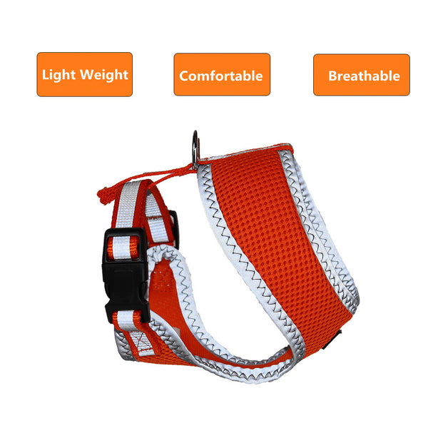 THAIN Reflective Dog and Cat Vest Mesh Harness Padded for Puppy Small Medium Dogs Eco-Freiendly