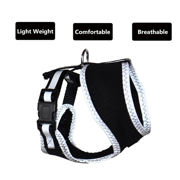 THAIN Reflective Dog and Cat Vest Mesh Harness Padded for Puppy Small Medium Dogs Eco-Freiendly