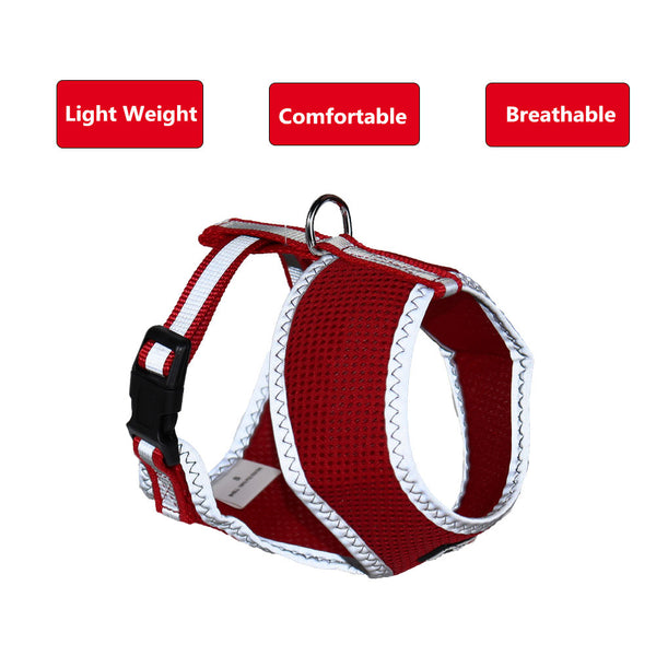 THAIN Reflective Dog and Cat Vest Mesh Harness Padded for Puppy Small Medium Dogs Eco-Freiendly