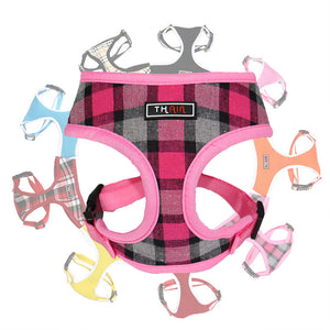 THAIN Plaid Dog and Cat Vest Mesh Harness Padded for Puppy Small Medium Dogs Eco-Freiendly